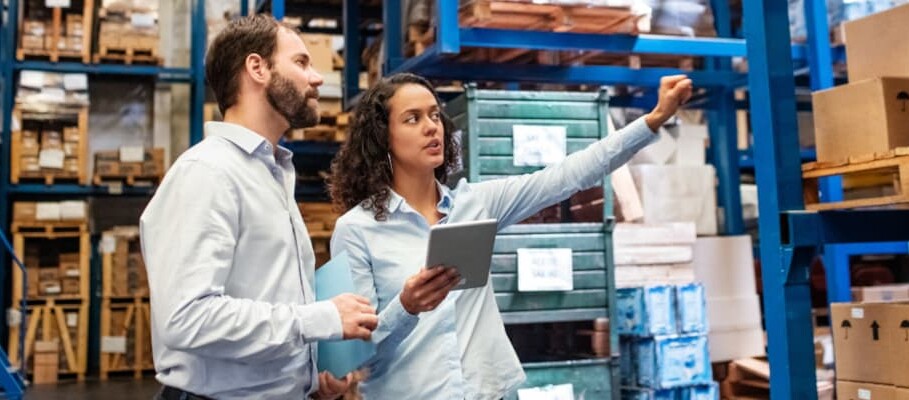 Warehouse staff count goods